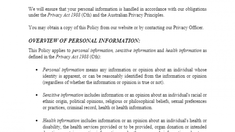Privacy Policy
